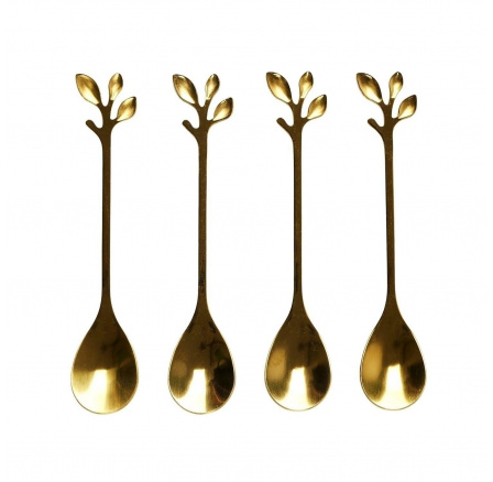 Sada 4 lžiček Gold Leaf