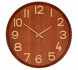 Hodiny nástěnné - pr. 60 cm, dřevo a MDF, imitace dýhy