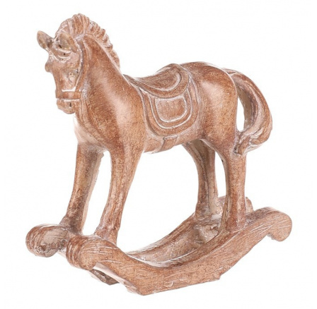 Koník houpací - 10 cm, polyresin, imitace dřeva Koník houpací - 10 cm, polyresin, imitace dřeva