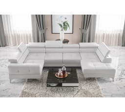 Rohová sedací souprava TOSCANIA MAX I 170x350x185 cm - bílá eko kůže , levá
