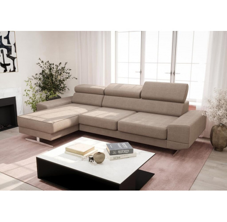 Rohová sedací souprava MILANO MINI 270 cm - béžová, levá