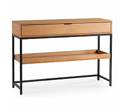 Konzole do Předsíně RUBY 100 cm s Policí Dub/Černá