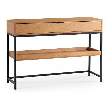 Konzole do Předsíně RUBY 100 cm s Policí Dub/Černá