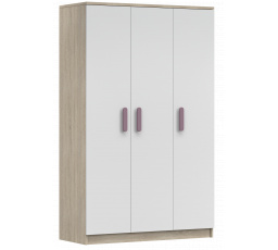 Šatní skříň 3D SMYK III - 19, Dub Sonoma/Bílá/Vřes
