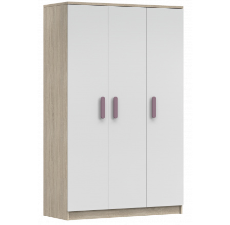 Šatní skříň 3D SMYK III - 19, Dub Sonoma/Bílá/Vřes