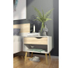 Noční stolek RETRO 394, Bílá/Dub