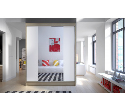 Šatní skříň CAMILA II 150, Dub sonoma/Bílá