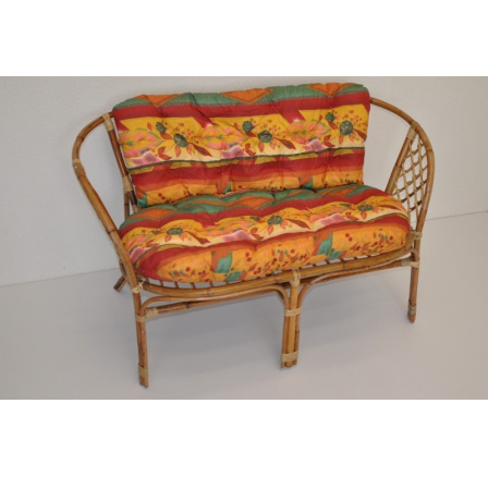 Ratanová pohovka Bahama medová velká semambo polstr červený - snížená nosnost