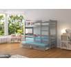 Třílůžková patrová postel s matracemi KARLO Gray