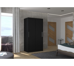 Šatní skříň s posuvnými dveřmi ASTEN 100 Černá+Černá