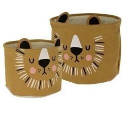 Sada 2 košů Lev z tkaniny