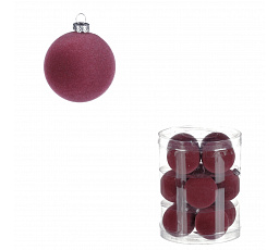 Kulaté sametové ozdoby - pr. 5 cm, fialové, cena za balení (12 ks)