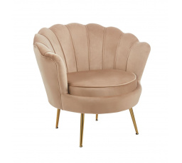 Křeslo velvet cappuccino /nohy zlaté/ LC-032-1