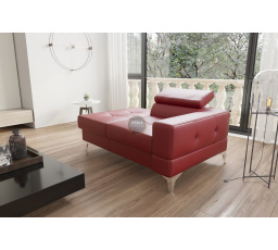 Sofa lenoška TOSCANIA 135 cm přírodní kůže - červená kůže, levá strana