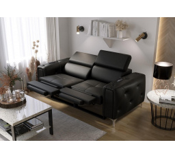Sofa ORION II , relax 190 cm přírodní kůže - černá kůže