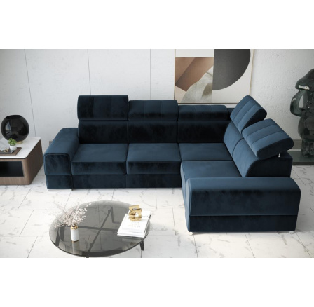 Rohová sedací souprava ROYAL II 280×210 - modrá , pravá