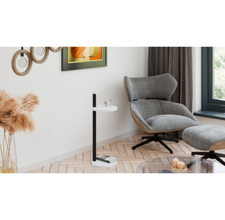 Pomocný stolek Claro kulatý průměr 30 cm - různé barvy na výběr - Bílý Mat, Černý Mat