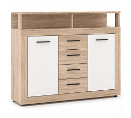 Komoda BLAGO MIDI B 119,5 cm Dub Sonoma/Bílá