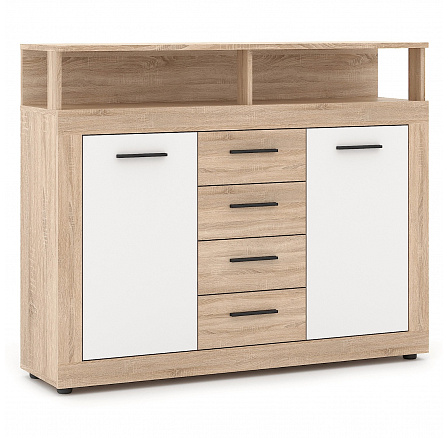Komoda BLAGO MIDI B 119,5 cm Dub Sonoma/Bílá
