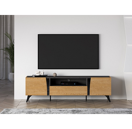 TV komoda TOSCANIA 06, dub Baltic Dune / černý jasan Portland