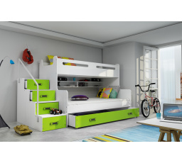 Patrová postel Maty NEW ÚP bílá/zelená