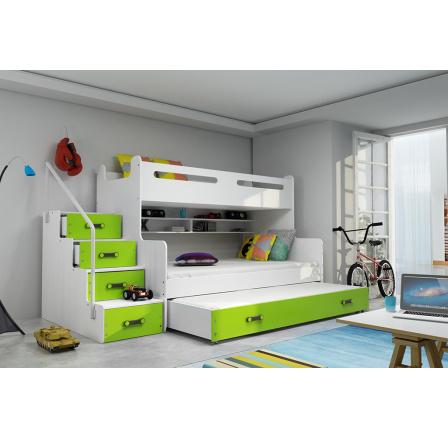 Patrová postel Maty NEW ÚP bílá/zelená Patrová postel Maty NEW ÚP bílá/zelená