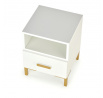 Noční stolek SILVIA, Bílá/Zlatá