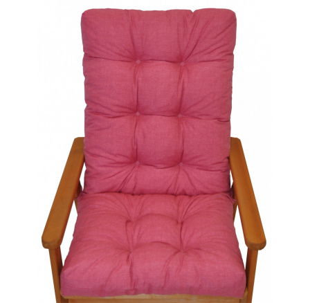 Polstr na zahradní křeslo s mašlí - látka malinový melír Polstr na zahradní křeslo s mašlí - látka malinový melír
