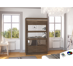 Posuvná skříň se zrcadlem a LED osvětlením KOLORADO 120 Choco+Choco