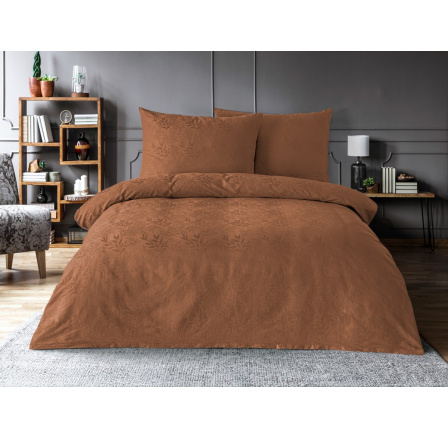 Luxusní žakárové povlečení 220x200, 70x90cm listy hnědé Luxusní žakárové povlečení 220x200, 70x90cm listy hnědé