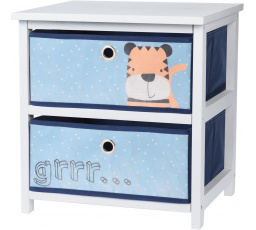 Dětská skříňka Oland s 2 zásuvkami modrá