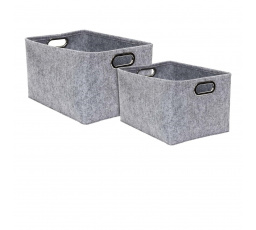 Sada 2 filcových krabic obdélníkové šedé