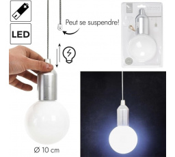 Stříbrná závěsná lampa žárovka L