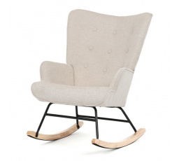 Houpací křeslo, béžová, látka, AK-373 CRM2