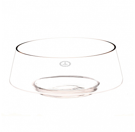 Váza skleněná - nízká, tvar mísy, čirá