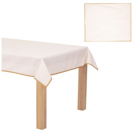 Ubrus vánoční - zlaté okraje, krémový, 100% polyester, 130 x160 cm Ubrus vánoční - zlaté okraje, krémový, 100% polyester, 130 x160 cm