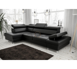 Rohová sedací souprava GALAXY MINI s funkcí spaní 170x280 přírodní kůže - přírodní kůže - volitelná barva, levá