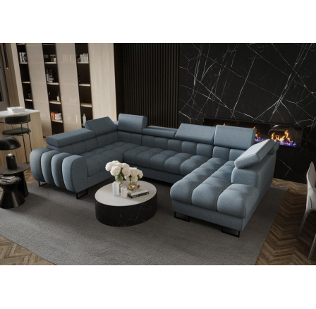 Rohová sedací souprava ASPEN MAX II 195x350x170 cm - modrá , levá