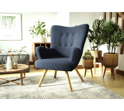 Křeslo ušák FLORI G77 modrá - rychlé odeslání