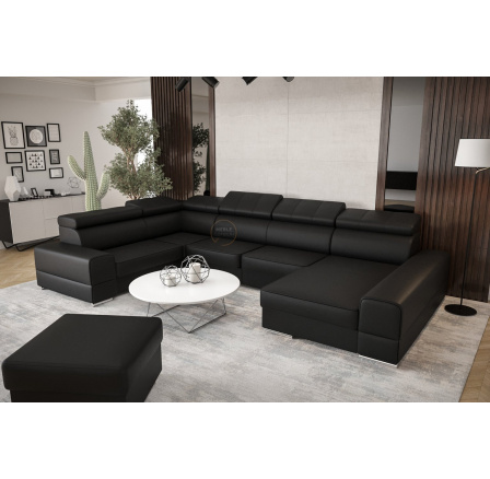 Rohová sedací souprava ROYAL MAX II průměr 230x375x185 přírodní kůže - levá, přírodní kůže - volitelná barva