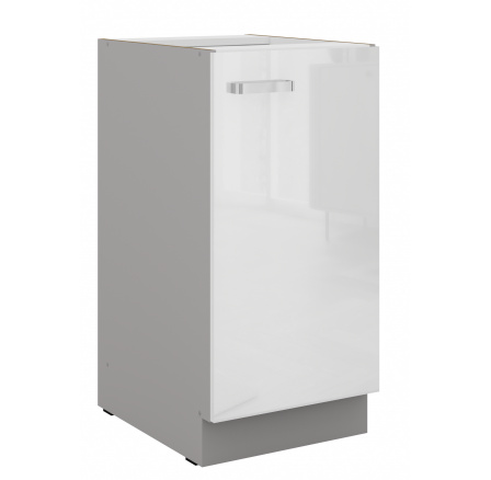 Dolní skřínka BIANCA - 40 D 1F BB, Šedá / Bílý lesk