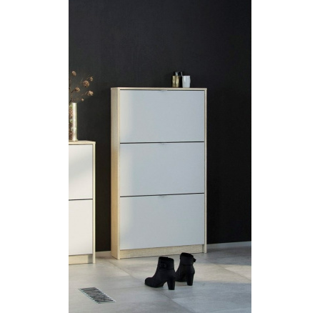 Botník FLAP 006 3KL, Dub sonoma/Bílá Botník FLAP 006 3KL, Dub sonoma/Bílá