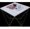 Konferenční stolek DIANA 50x50 Zlatý+Bílý