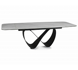 Jídelní stůl INFINITY CERAMIC, Nature Cloud bílý mat/Černý mat
