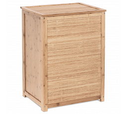 Koš na prádlo s textilní vložkou, masiv bambus, přírodní odstín