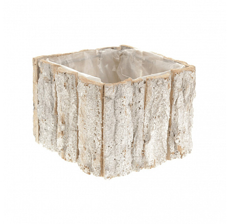 Obal čtvercový bělený z březové kůry, malá velikost.