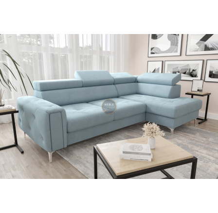 Rohová sedací souprava s funkcí spaní ORION 165x255 - modrá , pravá Rohová sedací souprava s funkcí spaní ORION 165x255 - modrá , pravá