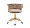 Křeslo kolečkové Glaomur II Béžová/Zlatá