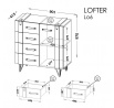 Komoda LOFTER - LO6, Dub Wotan + Beton Millenium