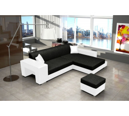 Rohová sedací souprava Oskar P černá/bílá